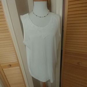New White Stag cotton tank top w lace trim size XX